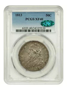 1813 50C PCGS/CAC XF40 - キャップドバスト ハーフダラー｜WORLD RESOURCE【KING店】