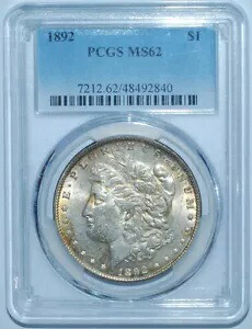 1892 PCGS MS62 モルガン シルバー ダラー