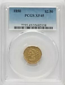 1850 リバティ ヘッド クォーター イーグル $2.5 ゴールド PCGS XF45