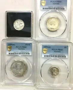 オーストラリア 1959 プルーフ セット (PCGS 3D、シリング、フロリン、6D スーパージェムではありません)|WORLD RESOURCE【KING店】