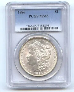 1886年 $1 - PCGS MS65--モーガンシルバードル-