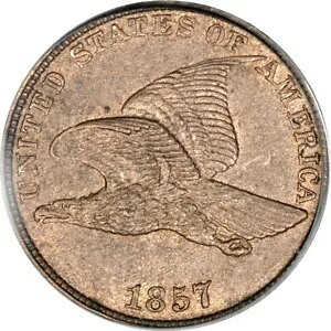 1857 1C フライング イーグル セント PCGS AU58 (写真シール)