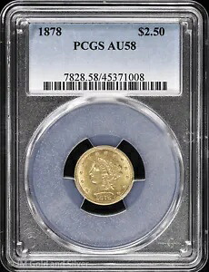 1878年 $2.50 ゴールド リバティ ヘッドクォーター イーグル PCGS AU 58 ほぼ未流通|WORLD RESOURCE【KING店】