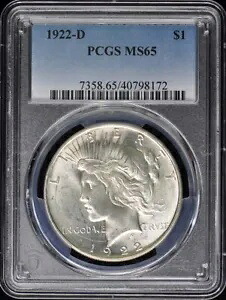 1922-D 1 ドル平和ドル PCGS MS65|WORLD RESOURCE【KING店】
