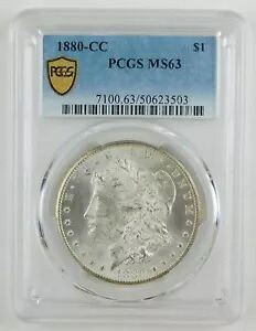 1880-CC $1 モルガン シルバー ダラー PCGS MS63 選択 BU コイン C1442 243,540円