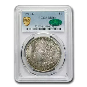 1921-D モルガン ドル MS-64 PCGS CAC|WORLD RESOURCE【KING店】