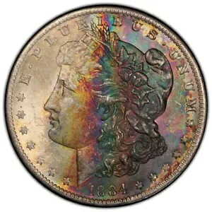 1884 O モーガン シルバー ダラー PCGS MS63 レインボートーンの美しい色｜WORLD RESOURCE【KING店】