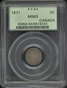 1871 5c PCGS MS63 古い緑のホルダー｜WORLD RESOURCE【KING店】