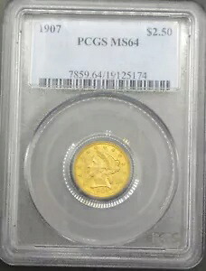 1907 リバティ ヘッド クォーター イーグル ゴールド $2.5 MS 64 PCGS|WORLD RESOURCE【KING店】