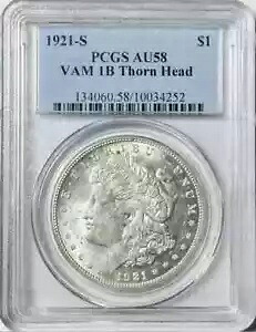 1921 S モーガン シルバー ダラー PCGS AU-58 VAM 1B ソーン ヘッド｜WORLD RESOURCE【KING店】