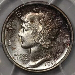 1920-D マーキュリー ダイム PCGS MS-64 - フルバンドに近い!色！｜WORLD RESOURCE【KING店】