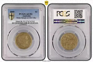 オーストラリア 2000 ラバが 1 ドル 1 ドル コインを打った PCGS AU53 #4792