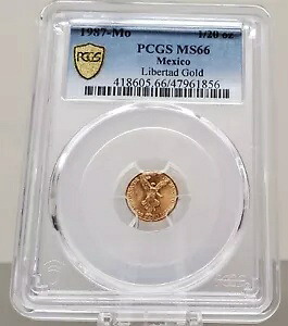 1987 1/20th ゴールド オンザ リベルタード ジェム BU レア コイン メキシコ PCGS MS66 アステカ｜WORLD RESOURCE【KING店】