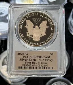 2020-W PCGS PR69DCAM シルバー イーグル - V75 Privy 発行初日 Loc 15｜WORLD RESOURCE【KING店】
