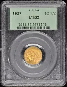1927年 $2.50 インディアンヘッド PCGS MS62