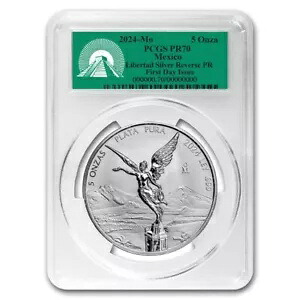 2024 メキシコ 5 オンス シルバー リベルタ リバース プルーフ PR-70 PCGS (FDI)|WORLD RESOURCE【KING店】