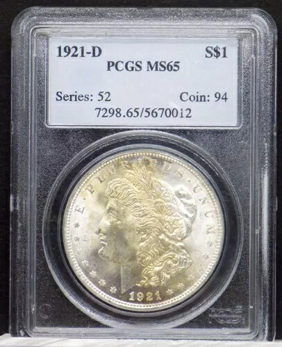 1921-D モーガン シルバー ダラー PCGS MS-65 コイン調色｜WORLD RESOURCE【KING店】