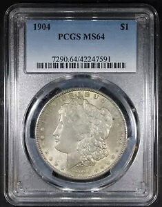 1904 モルガン ダラー PCGS トーン ベター デイトにより MS64 に格付け $1｜WORLD RESOURCE【KING店】