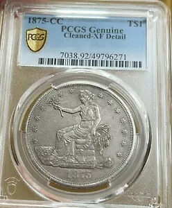 1875-CC シルバー貿易ドル PCGS XF 詳細 T$1 カーソンシティ - 美しいコイン!｜WORLD RESOURCE【KING店】