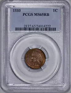 1880 インディアン ヘッド 1c PCGS MS 65 RB｜WORLD RESOURCE【KING店】