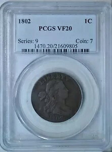 1802 ドレープ バスト ラージ セント、PCGS VF20......タイプ コイン カンパニー｜WORLD RESOURCE【KING店】