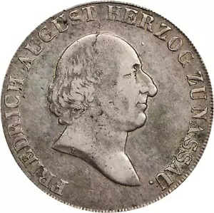 1811年 L-CT ドイツ ナッソー・ユージンゲン フリードリヒ・アウグスト・ターラー PCGS XF45 KM-6 Dav-738｜WORLD RESOURCE【KING店】