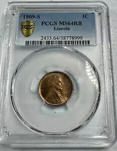 1909-S リンカーン ウィート US スモール セント、PCGS 発行の MS64 RB、非常に希少なコインです。｜WORLD RESOURCE【KING店】