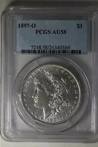 1897-O $1 PCGS AU58 モーガン シルバー ダラー、ミス リバティ ヘッド ダラー｜WORLD RESOURCE【KING店】