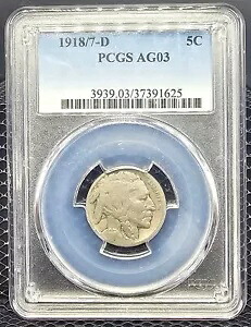 1918/7-D US バッファロー ニッケル 5C PCGS AG03｜WORLD RESOURCE【KING店】