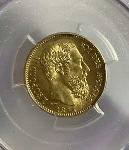 1874 ベルギー ゴールド 20 フラン PCGS MS64 ポジション A｜WORLD RESOURCE【KING店】