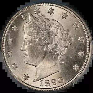 1890 リバティ V ニッケル PCGS MS65 極上のアイアピール ストロングストライク｜WORLD RESOURCE【KING店】