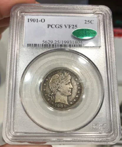 1901-O Barber Quarter グレード VF25 by PCGS CAC オリジナル キー デート コイン｜WORLD RESOURCE【KING店】 555,500円