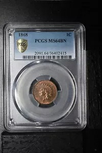 通貨: US、1868 PCGS MS64BN、インディアンヘッドセント｜WORLD RESOURCE【KING店】