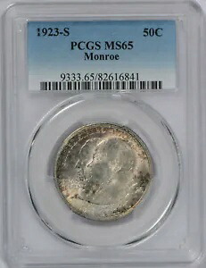 1923 S モンロー 50C PCGS MS65 記念ハーフダラー 素敵なコインです！｜WORLD RESOURCE【KING店】