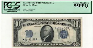 1934-D $10 シルバー証明書ワイド STAR Alm。非循環 FR-1705* W PCGS 55 PPQ｜WORLD RESOURCE【KING店】