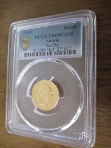 1915 年 オーストリア ゴールド ドゥカット リストライク PCGS PR68CAM|WORLD RESOURCE【KING店】