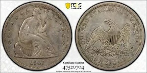 1843 着席リバティ シルバー ドル $1 PCGS XF 詳細 クリーニング済み 4148｜WORLD RESOURCE【KING店】