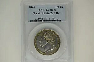 イギリス: 1823 ハーフクラウン - PCGS 正規品。 2回目のリバース。オーストラリア｜WORLD RESOURCE【KING店】