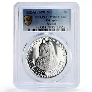 エチオピア 5 ドル皇后 Zewditu Zauditu Politics PR70 PCGS 銀貨 1972｜WORLD RESOURCE【KING店】