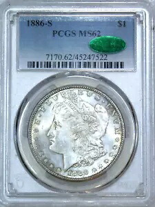 1886-S モルガン ドル PCGS MS 62 CAC 極上の光沢 PQ より高級に見える #A804｜WORLD RESOURCE【KING店】