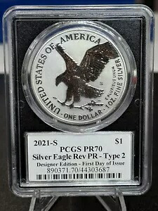 2021 S リバース プルーフ シルバー イーグル PCGS PR70 初日発行 エミリー ダムストラ サイン入り｜WORLD RESOURCE【KING店】