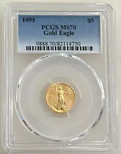 1995 $5 アメリカン ゴールド イーグル PCGS MS70 1/10 オンス コイン｜WORLD RESOURCE【KING店】