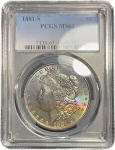 1881 S $1 モーガン シルバー ダラー PCGS MS63 レインボー トーン / カラー｜WORLD RESOURCE【KING店】