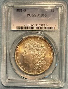 1881-S トーン モーガン シルバー ドル~PCGS MS65GEM~ ゴージャスなマルチカラー｜WORLD RESOURCE【KING店】
