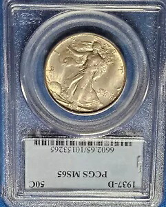 1937-D ウォーキング リバティ ハーフ PCGS MS65 素晴らしいアイアピール｜WORLD RESOURCE【KING店】