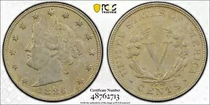 1886 5C リバティ ニッケル PCGS 認定 XF40!キーデイトニッケル！｜WORLD RESOURCE【KING店】