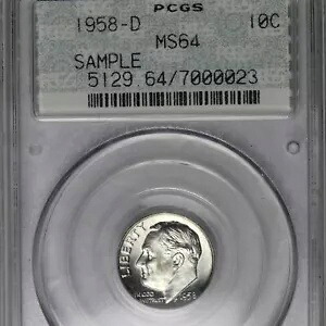 1958-D 10c ドイリー サンプル PCGS MS64 ルーズベルト ダイム ドイリー サンプルのレア デイト|WORLD RESOURCE【KING店】