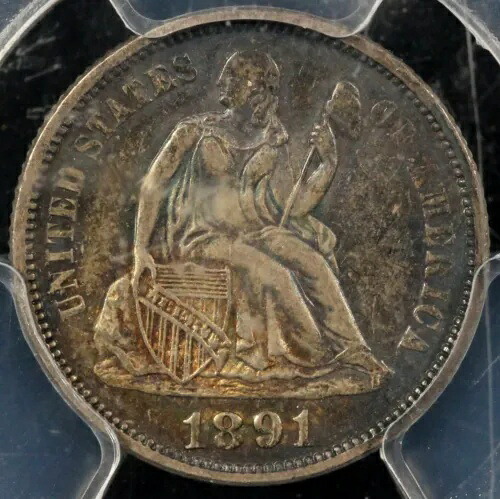 1891 10c シーテッド リバティ ダイム PCGS MS 65｜WORLD RESOURCE【KING店】