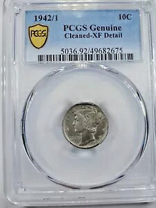 マーキュリー ダイム 1942/1 PCGS グレーディング本物 XF ディテール クリーニング済み True View ゴールド シールド｜WORLD RESOURCE【KING店】