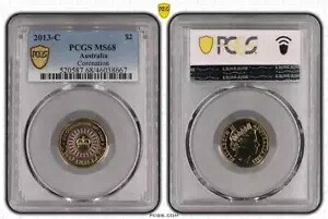 オーストラリア 2013 パープル コロネーション $2 コイン C ミントマーク PCGS MS68 #8667｜WORLD RESOURCE【KING店】